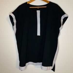 16w Black & White Sleeveless Alfani Dress Shirt